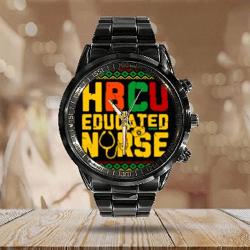 Discover HBCU Educated nurses Black History African American Pride Calendar Steel Band Watch