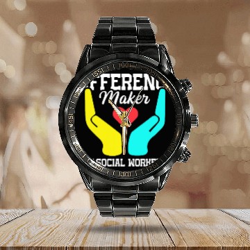 Discover Difference Maker Proud Social Worker 1 Calendar Steel Band Watch