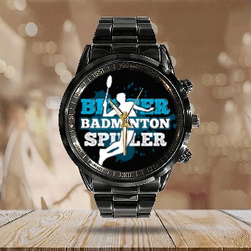 Discover Badminton Birdies Shuttlecock Training Calendar Steel Band Watch