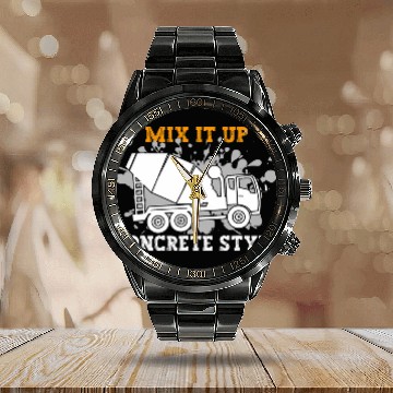 Discover Construction Batching Mix It Concrete Mixer Truck Driver Calendar Steel Band Watch