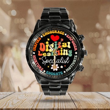Discover Digital Learning Specialist Technology Support Teacher Calendar Steel Band Watch