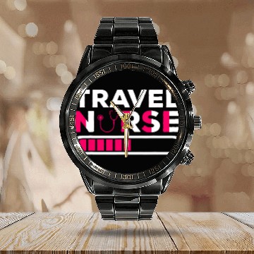 Discover Funny Travel nurses In Progress Nursing School Wear Baseball Tees Calendar Steel Band Watch