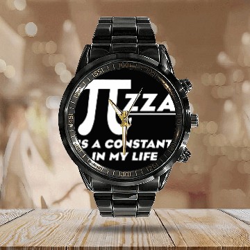 Discover Pi Pizza College Math Physics Student Graduate School Calendar Steel Band Watch
