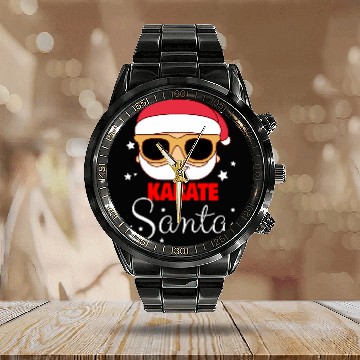 Discover Karate Santa Claus Christmas Holiday Karate 2 Baseball Tees Calendar Steel Band Watch