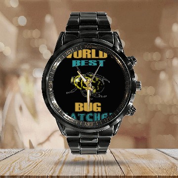 Discover Worlds bests Bug Catcher Gift Men Women Bug Exterminator 21 Calendar Steel Band Watch