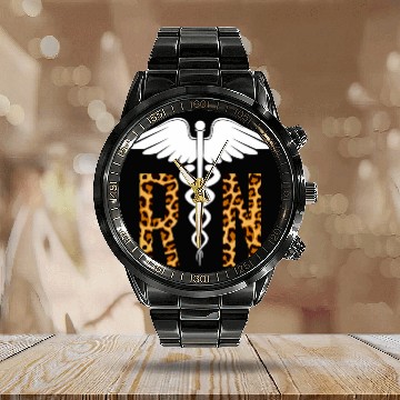 Discover RN Registered nurses Leopard Nursing Student Calendar Steel Band Watch