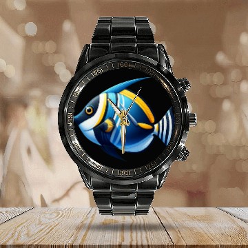 Discover Really Like Surgeonfish Lemon Pallet Pallette Aquarium Reef 1 Calendar Steel Band Watch