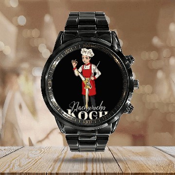 Discover Young offspring chef Calendar Steel Band Watch
