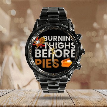 Discover Running Turkey Burning Thighs Before Pies Funny Runner Calendar Steel Band Watch