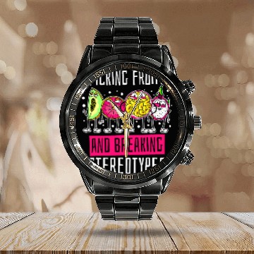 Discover Picking Fruits And Breaking Stereotypes Fruit Picker Baseball Tees Calendar Steel Band Watch