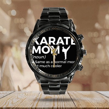 Discover Karate Mom Definition Funny Karateka Zip Calendar Steel Band Watch