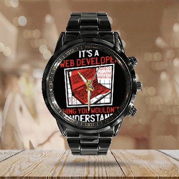 Discover Funny Web Developer Programmer Websites Coder Web Dev Calendar Steel Band Watch