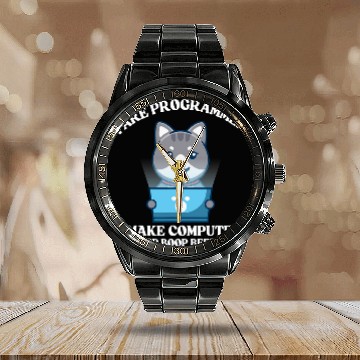 Discover I Are Programmer Cat Engineer Full Stack Software Developer Calendar Steel Band Watch