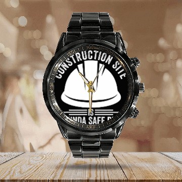 Discover Construction site is my safe place construction site Bau Baseball Tees Calendar Steel Band Watch