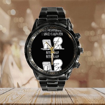 Discover I Are Programmer I Make Computer Beep Boop It Tech Coder Men Calendar Steel Band Watch