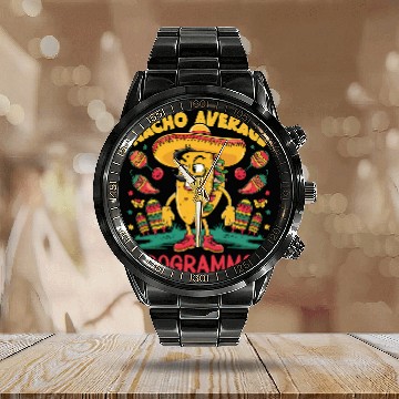 Discover Nacho Average Programmer Cinco De Mayo Mexican Coder Coding Calendar Steel Band Watch