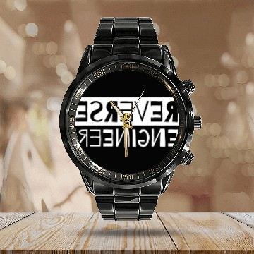 Discover Engineer Developer Programmer Coder Funny Calendar Steel Band Watch