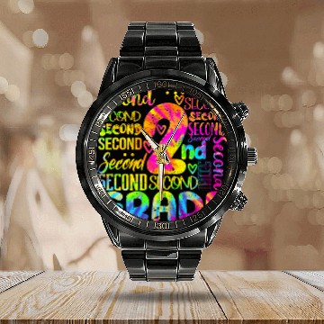 Discover Tie Dye 2nd Grade Typography Team Second Grade Teacher Calendar Steel Band Watch