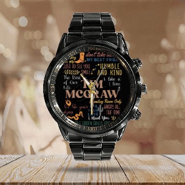 Discover Tim McGraw Lyric Pullover Calendar Steel Band Watch