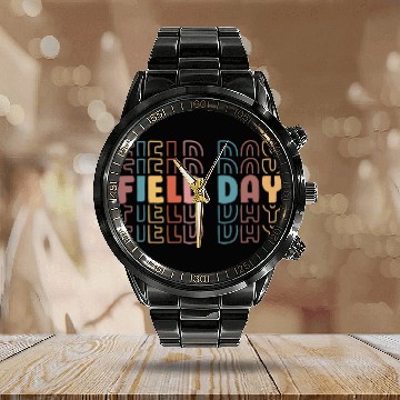 Discover Teacher Student First Last Day Of School Field Day Retro Calendar Steel Band Watch