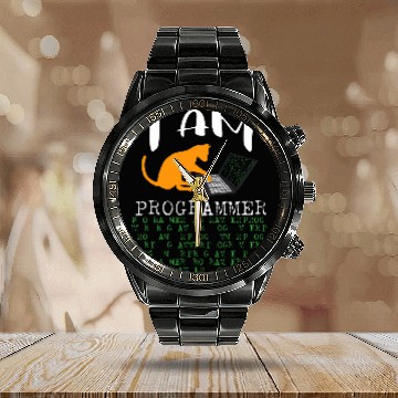 Discover I am Programmer IT Technik Computer Admin Dev Informatist Calendar Steel Band Watch