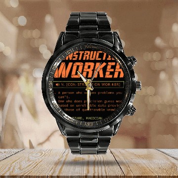 Discover Construction Worker Contractor Builder Handyman Gift 2 Calendar Steel Band Watch