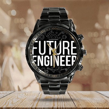 Discover Future Engineer Engineering Student Engineer In Progress Calendar Steel Band Watch