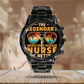 Discover Retired Infectious Disease nurses Retirement Calendar Steel Band Watch