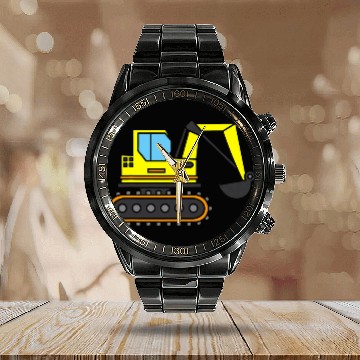 Discover Construction Site Gift Idea Construction Crawler Excavator Calendar Steel Band Watch