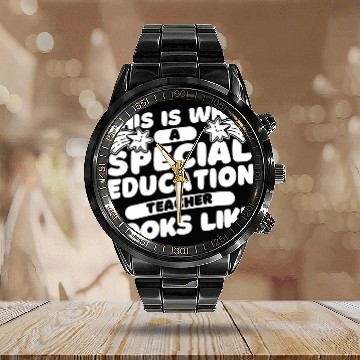 Discover Teacher Student Scholar Learning Teaching Special Education Calendar Steel Band Watch