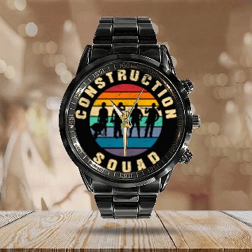 Discover Construction Worker Construction Squad Contractor Builder Calendar Steel Band Watch