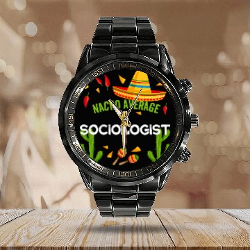 Discover Nacho Average Sociologist Cinco De Mayo Calendar Steel Band Watch