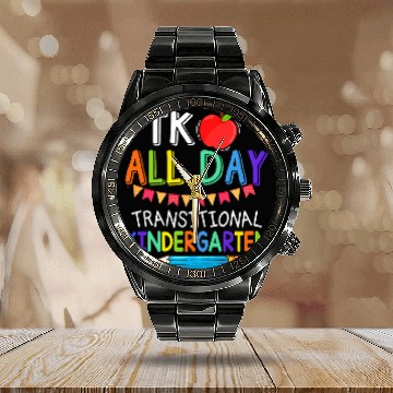 Discover TK All Day Transition Kindergarten Teacher Student Baseball Tees Calendar Steel Band Watch