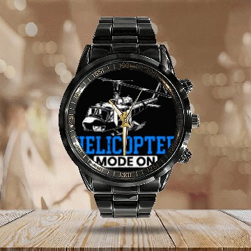 Discover Helicopter Mode On Flight Instructor Aeronautics Aviator Calendar Steel Band Watch