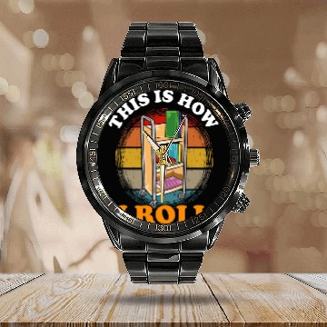 Discover Funny This Is How I Roll Librarian Bookworm Gift Calendar Steel Band Watch