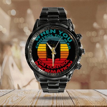 Discover Control the Mail Control Information Postal Worker Calendar Steel Band Watch