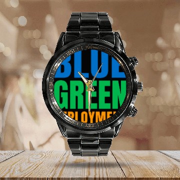 Discover Blue Green Deployment DevOps Engineer Developer Programmer Calendar Steel Band Watch
