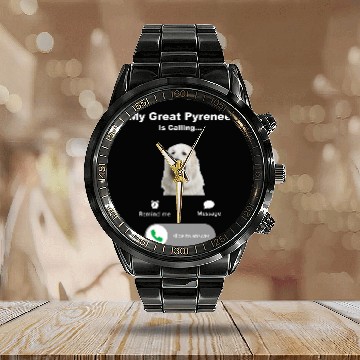 Discover My Great Pyrenees is Calling 1 Calendar Steel Band Watch