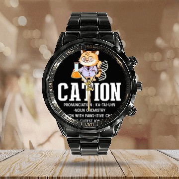 Discover Cation Science Cat Definition Chemistry Student Teacher 1 Calendar Steel Band Watch