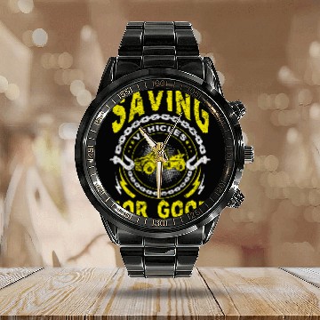 Discover Tow Truck Driver Breakdown Lorry Thin Yellow Line Trucker 7 Calendar Steel Band Watch
