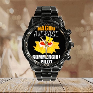 Discover Nacho Average Commercial Pilot Cinco De Mayo Art Calendar Steel Band Watch