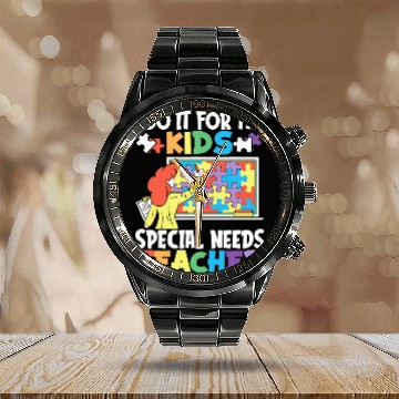 Discover Teacher Puzzle Scholar Educator Student Special Education Baseball Tees Calendar Steel Band Watch