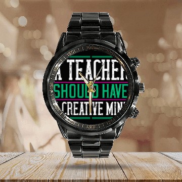 Discover Teachers day gift Professor Instructor Creative Mind Calendar Steel Band Watch