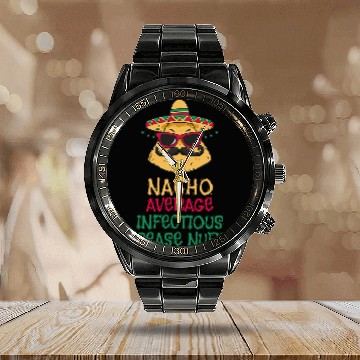 Discover Nacho Average Infectious Disease nurses Cinco de Mayo Calendar Steel Band Watch