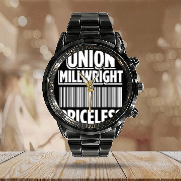 Discover Union Millwright Industrial Mechanic Worker 3 Calendar Steel Band Watch