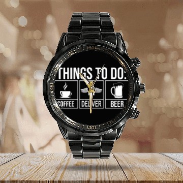 Discover Things To Do Postal Worker Calendar Steel Band Watch