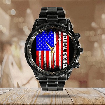 Discover chemicals Engineer Engineering 31 Calendar Steel Band Watch