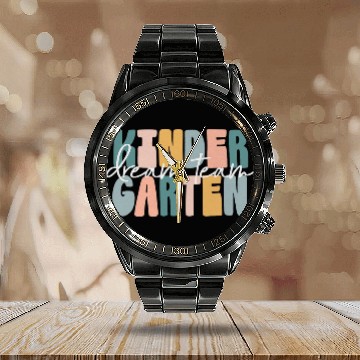 Discover Kindergarten Dream Team Elementary School Team Teacher Retro Calendar Steel Band Watch