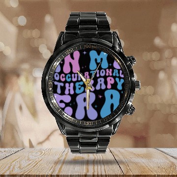 Discover In My Occupational Therapy Era Groovy Retro OT Therapist Baseball Tees Calendar Steel Band Watch