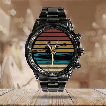 Discover Kayaking Canoe Boating vintages kayak Calendar Steel Band Watch